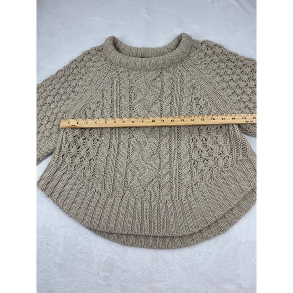 Banana Republic Fisherman Stitch Pullover Sweater Women's Small Beige Winter - Picture 4 of 8